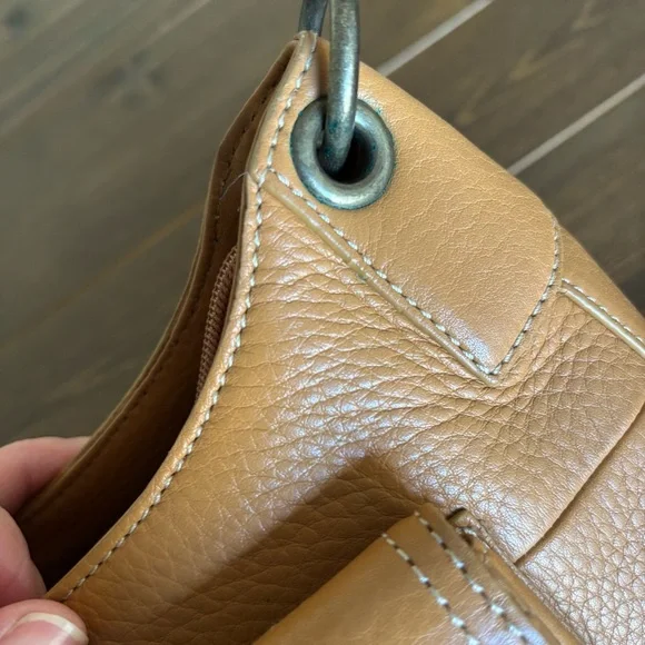Vintage Fossil Genuine Leather Shoulder Bag Tan Top Grain Leather  Classic Y2K - Picture 10 of 15